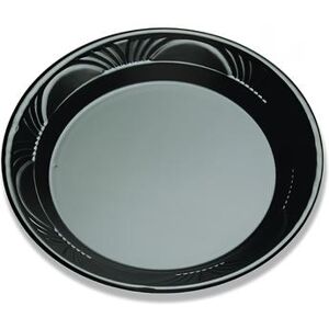 "D&W Fine Pack BP10P-N7 10 1/4"" Disposable Plate - Polystyrene, Black"