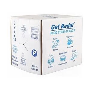 "Pitt Plastics PB060315M Get Reddi Food Storage Bag - 6"" x 15"", Clear"