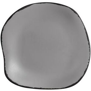 "Steelite 7206DD026 7 1/4"" Round Melamine Plate, Marisol Rustic Driftwood, Gray"