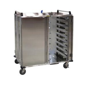Alluserv ST1D2T16 Ambient Meal Delivery Cart w/ (16) Tray Capacity, Stainless, 16 Trays, Stainless Steel