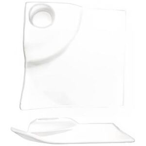 "ITI EL-800 8"" Square Elite Party Plate - Porcelain, Bright White"