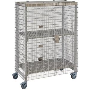 "Cambro CPMU244867SUPKG Camshelving Premium 50 1/4"" Mobile Security Cage, 26 3/4""D, Silver"