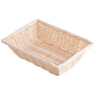 "Tablecraft 1187W Handwoven Basket, 10 x 7 1/4 x 2 3/4"", Polypropylene Cord, Beige"