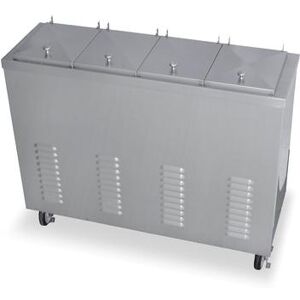 "Stoelting MDC4-37 44 3/4"" Mobile Ice Cream Freezer w/ (4) Tub Capacity, 115v, Silver"