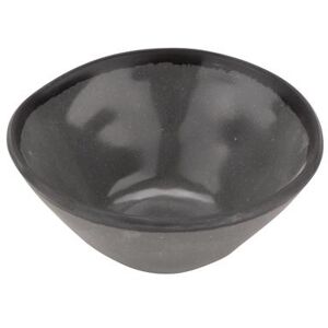 GET B-80-GR 8 oz Round Pottery Market Salad/Soup Bowl - Melamine, Speckled Gray w/ Black Trim