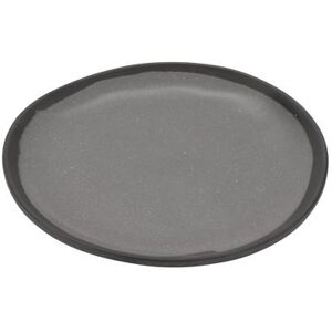 "GET CS-70-GR Pottery Market 7"" Round Melamine Bread Plate, Speckled Gray, White"