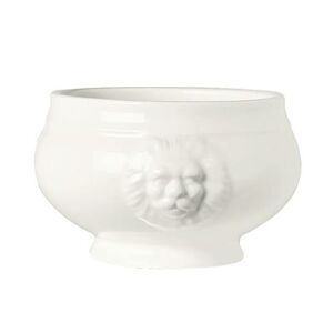 Libbey LH-12 10 oz Round Lions Head Soup Bowl - Porcelain, Ultra Bright White