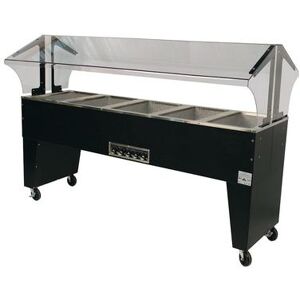 "Advance Tabco B5-240-B-SB 77 3/4"" Hot Food Table w/ (5) Wells & Open Base, 208 240v/1ph, Black"