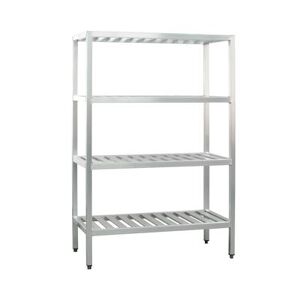 "New Age 1063TB T-Bar Series 60"" Heavy-duty Shelving Unit w/ 1000 lb Capacity, Aluminum, 4 Shelf, Silver"