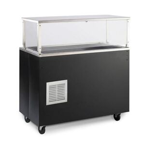 "Vollrath R39961 60"" Affordable Portable Cold Food Bar - (4) Pan Capacity, Floor Model, Walnut Woodgrain, Brown, 120 V"