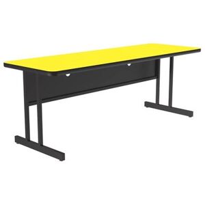 "Correll CS2472-38-09-09 Rectangular Desk Height Work Station, 72""W x 24""D - Yellow/Black T-Mold"