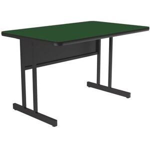 "Correll WS3048-39-09-09 Rectangular Desk Height Work Station, 48""W x 30""D - Green/Black T-Mold"