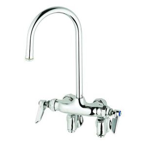 "T&S B-0342 Splash Mount Faucet - 5 1/2"" Gooseneck Spout, 4"" Centers"