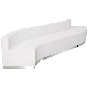 Flash Furniture ZB-803-850-SET-WH-GG 3 Piece Modular Reception Sofa Set - LeatherSoft Upholstery, White