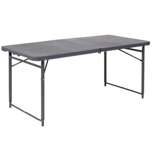 "Flash Furniture DAD-LF-122Z-DG-GG Rectangular Folding Table w/ Dark Gray Plastic Top - 48-1/4""W x 23-1/2""D x 29-1/2""H"