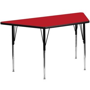 "Flash Furniture XU-A2448-TRAP-RED-H-A-GG Trapezoid Activity Table - 46 1/4""L x 25 1/2""W, Laminate Top, Red"