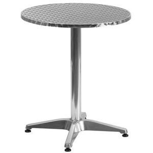 "Flash Furniture TLH-052-1-GG 23 1/2"" Round Indoor/Outdoor Bistro Table - 27 1/2""H, Aluminum Base/Stainless Top, Stainless Steel"
