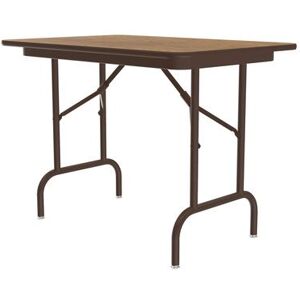 "Correll CF2436MK 06 36"" Rectangular Folding Table w/ Medium Oak Melamine Top, 26 1/2""H, Brown"