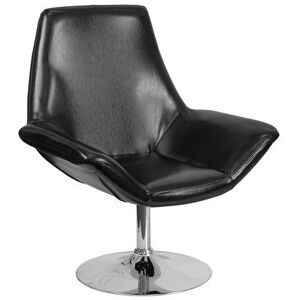 Flash Furniture CH-102242-BK-GG Swivel Reception Arm Chair - Black LeatherSoft Upholstery