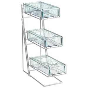 Cal-Mil 1235-39-43 Condiment Organizer w/ (3) Bins - Silver, 3-Tier