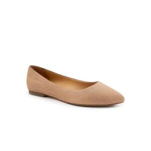 Extra Wide Width Women's Estee Slip On Flats by Trotters in Taupe Nubuck (Size 8 1/2 WW)