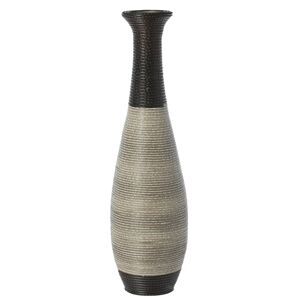 Uniquewise Tall Floor Vase, large vase for home decor floor, Beige Floor Vase, Artificial Rattan Wire Pattern vase, large Pvc floor vase, 40-Inch-Tall