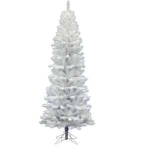 Vickerman 7.5' White Salem Pencil Pine Artificial Christmas Tree Unlit - White