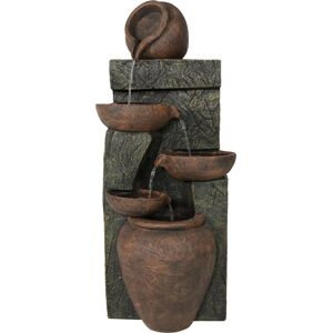 Sunnydaze Decor Cascading Earthware Pottery Stream Water Fountain - 39 in - Brown