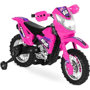 Best Choice Products 6V Kids Electric Battery Powered Ride On Motorcycle w/ Training Wheels, Lights, Music - Hot pink