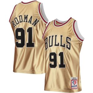 Mitchell & Ness Men's Mitchell & Ness Dennis Rodman Gold Chicago Bulls 75th Anniversary 1997-98 Hardwood Classics Swingman Jersey - Gold