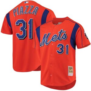 Men's Mitchell & Ness Mike Piazza Orange New York Mets Cooperstown Collection Mesh Batting Practice Jersey - Orange