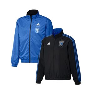 Men's adidas Black and Blue San Jose Earthquakes 2023 On-Field Anthem Full-Zip Reversible Team Jacket - Black, Blue