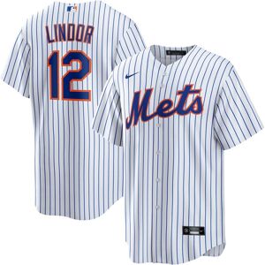 Nike Men's Francisco Lindor White New York Mets Home Replica Player Jersey - White