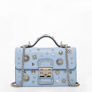 Susu Small Leather Crossbody Bag Light Baby Blue Purse Women's Handbag - Light blue