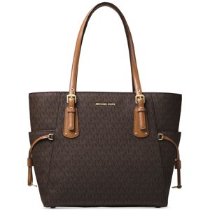 Michael Kors Michael Michael Kors Logo Voyager East West Tote - Brown/Gold