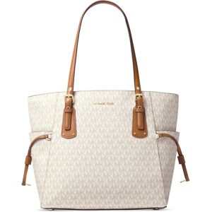 Michael Kors Michael Michael Kors Logo Voyager East West Tote - Vanilla/Gold