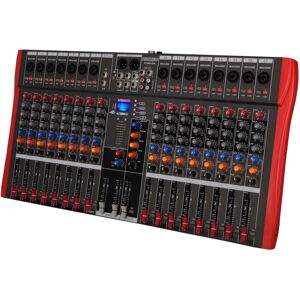 5 Core Audio Mixer 16 Channel Dj Controller Professional Sound Board Bluetooth Usb Mx 16CH - Black