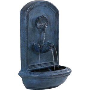 Sunnydaze Decor Seaside Outdoor Solar Wall Fountain with Battery - Lead - Dark grey