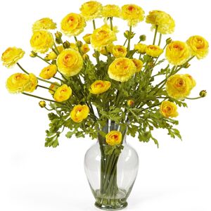 Nearly Natural Ranunculus Liquid Illusion Silk Flower Arrangement - Yellow