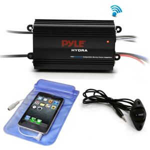 Pyle 4-Channel Bluetooth Marine Amplifier Kit, Waterproof, 1200W - Black