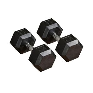 Soozier Hex Dumbbells Set, Rubber Hand Weights with Non-Slip Handles, Anti-roll, for Women or Men Home Gym Workout, 2 x 45lbs - Black