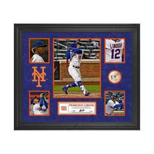 Fanatics Authentic Francisco Lindor New York Mets Unsigned Framed 5-Photo Collage with a Piece of Game-Used Ball - Multi