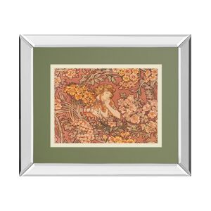 Classy Art Redhead Among Flowers by Alphonse Mucha Mirror Framed Print Wall Art, 34