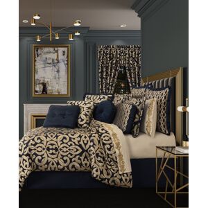 J Queen New York Biagio 4 Piece Comforter Set, Queen - Navy