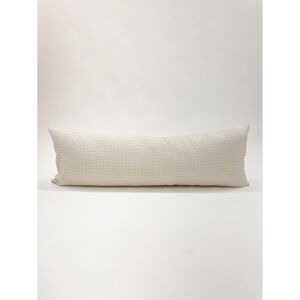 Anaya Home Body Pillow 20x54 Down Alternative Ivory & Taupe Cotton Waffle Weave - White