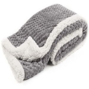 Tadpoles Popcorn Plush Sherpa Lined Baby Blanket - Gray