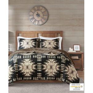 Woolrich Sierra Plush 3-Pc. Quilt Set, Full/Queen - Tan and Black