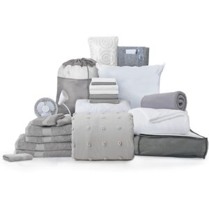 Dormify Premium Dorm Essential Bundle - 24 Piece Twin Xl Set, Comforter, Sheets, & Pillow Comforter Set - Light grey