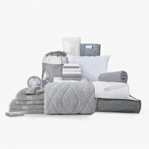 Dormify Premium Dorm Essential Bundle - 24 Piece Twin Xl Set, Comforter, Sheets, & Pillow Comforter Set - Grey