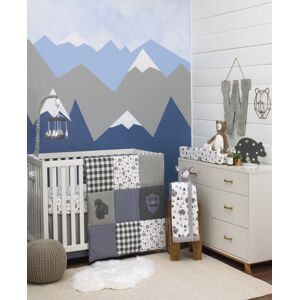 NoJo Mountain Patchwork 4-Piece Crib Bedding Set - Grey